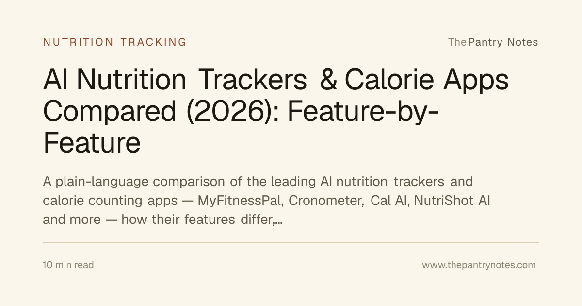 AI Nutrition Trackers & Calorie Apps Compared (2026): Feature-by ...